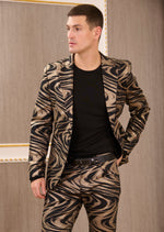 Black Gold Swirl 2-Pcs Suit