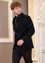 Black Flame Flocked Blazer
