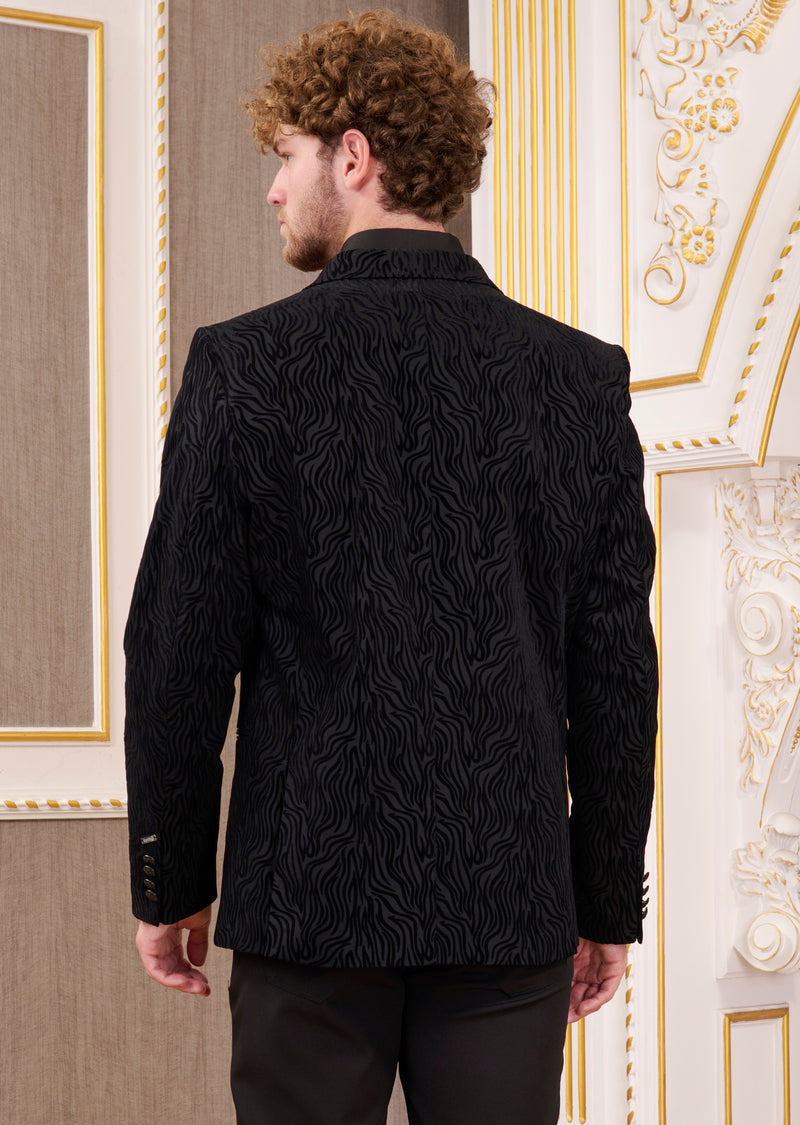 Black Flame Flocked Blazer
