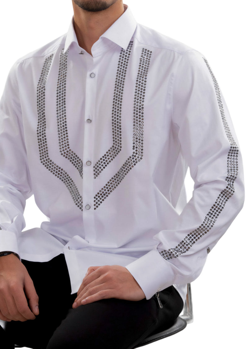 White Victory Rhinestone Shirt