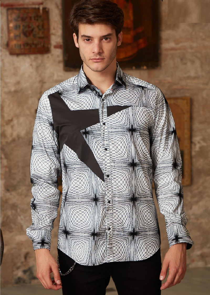 White Star Flocked Luxe Shirt