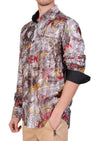 Brown Graffiti Art Lace Shirt