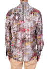 Brown Graffiti Art Lace Shirt