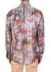 Brown Graffiti Art Lace Shirt