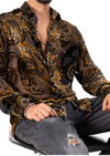 Black Gold Paisley Velvet Shirt