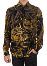 Gold Palm Velvet Sheer Shirt