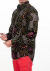 Black Gold Diamond Floral Velvet Shirt