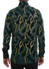 Green Gold Foil Velvet Sheer Shirt