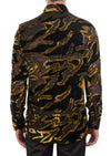 Black Gold Abstract Velvet Shirt