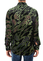 Green Abstract Velvet Shirt