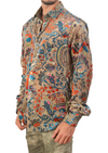 Beige Paisley Velvet Sheer Shirt