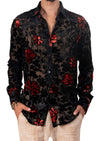 Black Red Linden Velvet Shirt