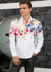 White Splash Paint Print Shirt