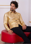 Gold Foiled "Mirror" Knit Shirt