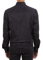 Black Meander Embroidery Shirt