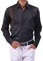 Black Snake Rhinestone Lace Shirt