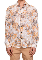 White Brown Ruffled Lace Shirt