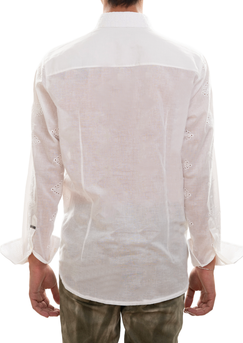White Diamond Cotton Lace Shirt