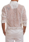 White Snake Lace Sheer Shirt