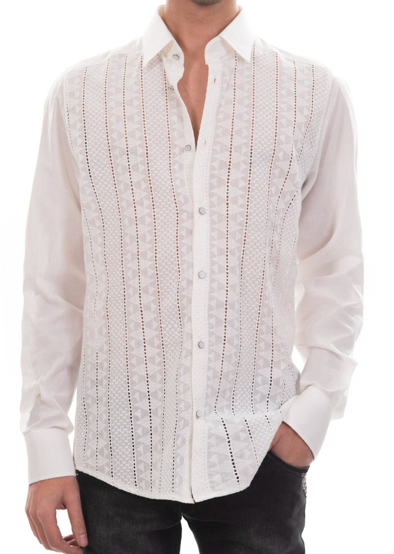 White Intricate Cotton Lace Shirt