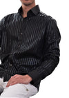 Black Tonal Stripe Dressy Shirt