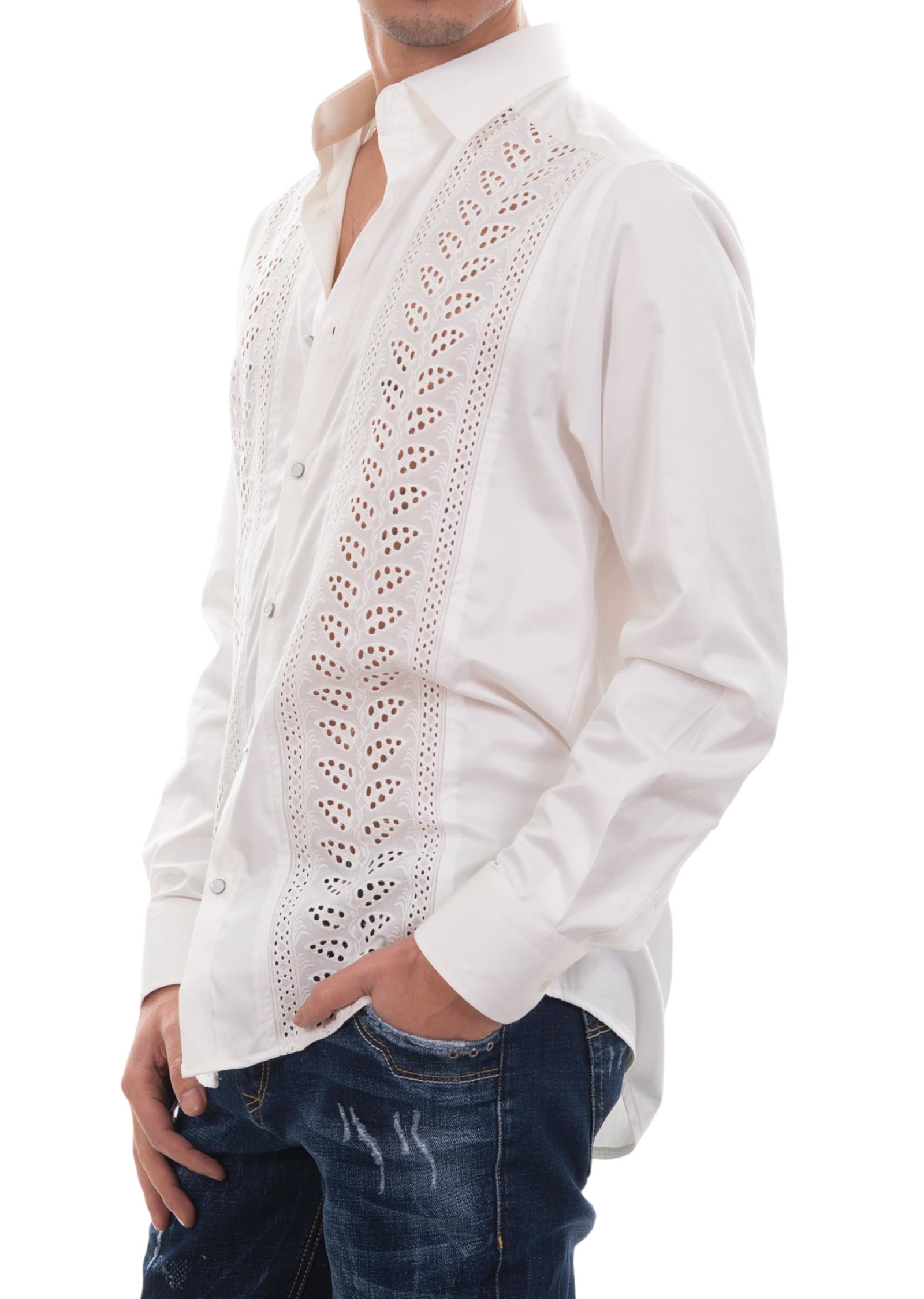 The White Eyelet Long Sleeve Shirt - S/M/L