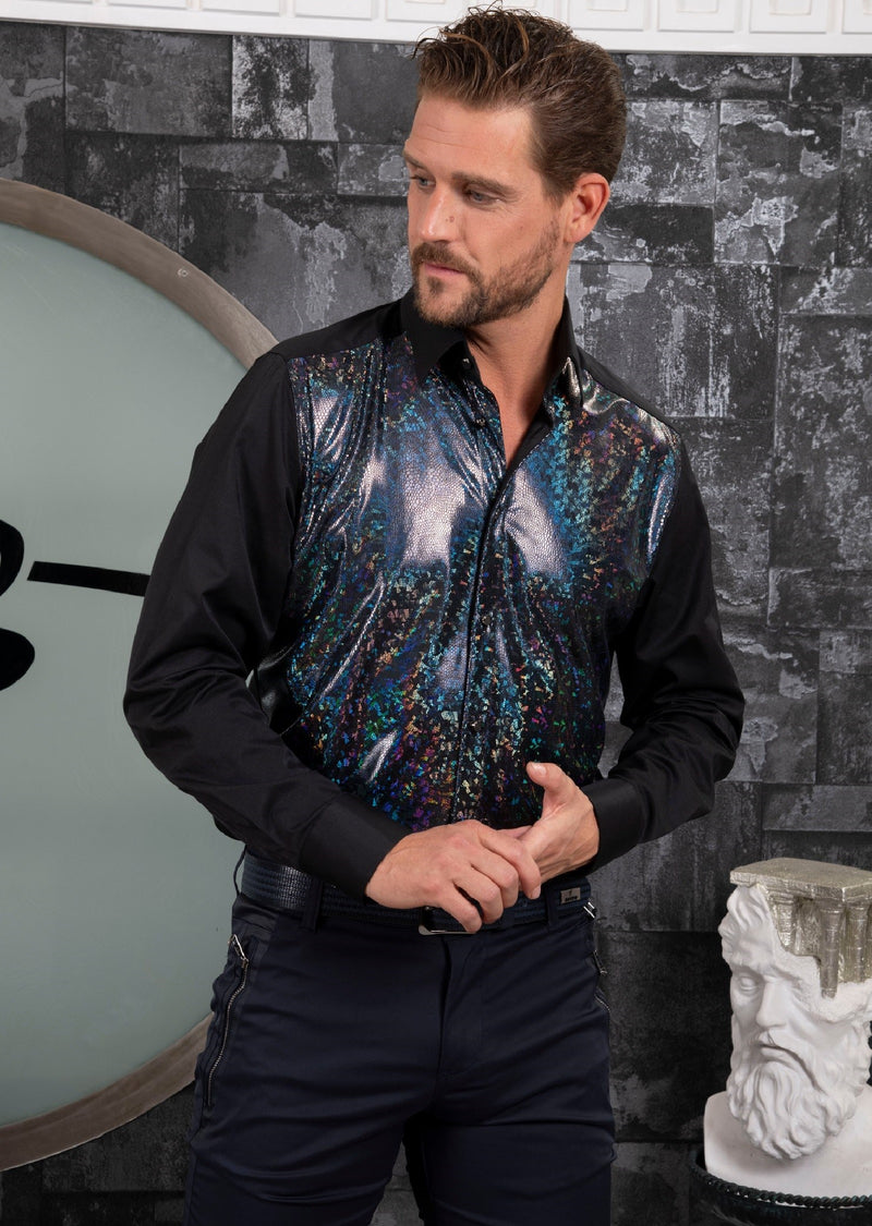 Black Party Hologram Foil Shirt