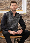 Black Silver Web Sequin Shirt