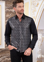 Black Silver Web Sequin Shirt