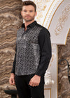 Black Silver Web Sequin Shirt