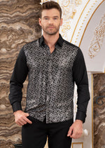 Black Silver Web Sequin Shirt