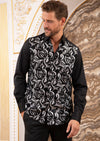 Black Silver Wave Sequin Luxe Shirt