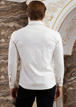 White Leaf Emboss Knit Shirt