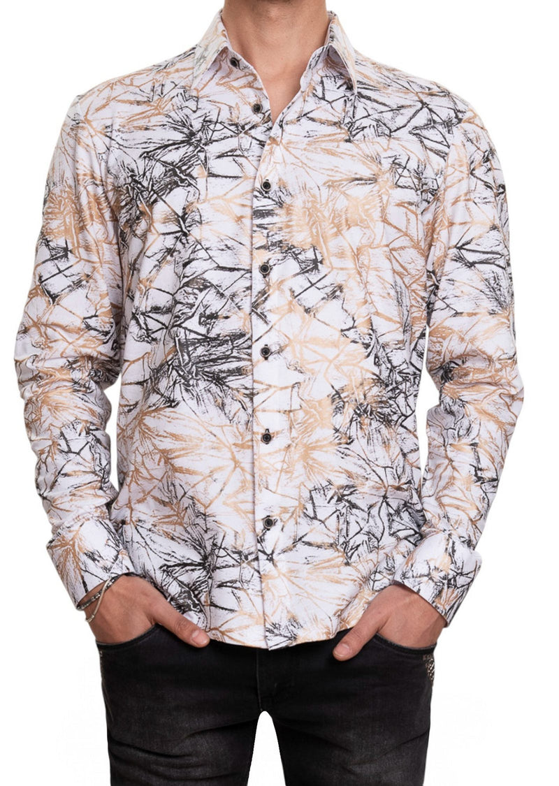 White Shattered Foil Knit Shirt