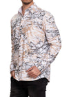 White Shattered Foil Knit Shirt