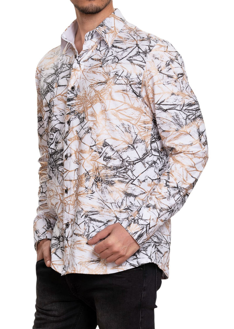 White Shattered Foil Knit Shirt