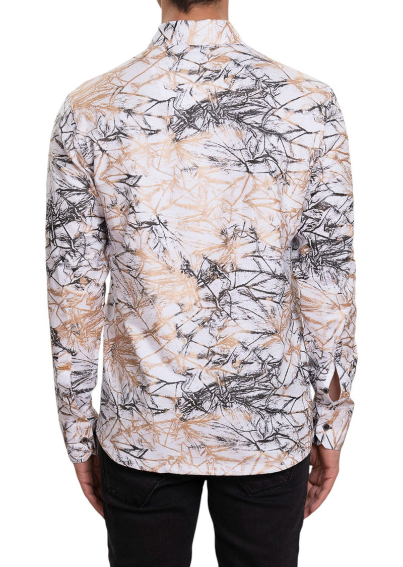 White Shattered Foil Knit Shirt