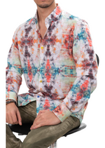 White Orange Dejavu Print Shirt