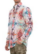 White Orange Dejavu Print Shirt