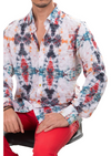 White Red Dejavu Print Shirt