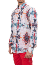 White Red Dejavu Print Shirt