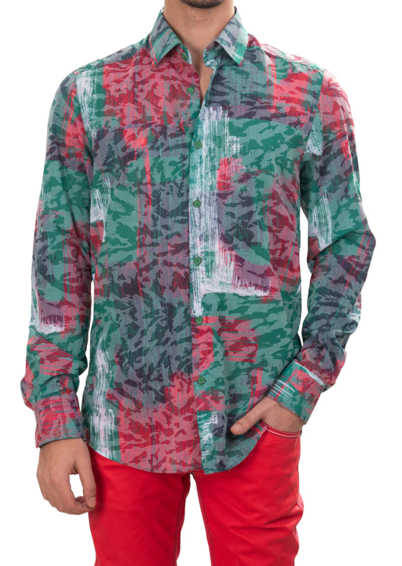 Green Amalfi Abstract Print Shirt