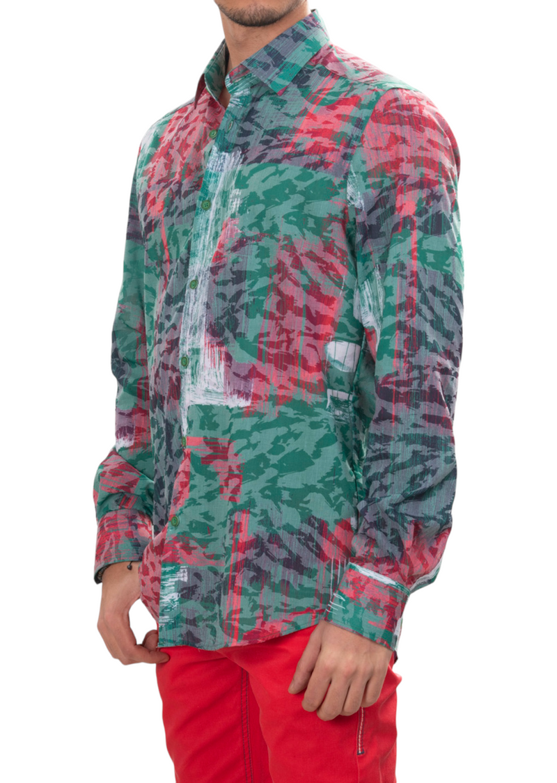 Green Amalfi Abstract Print Shirt