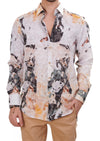 White Marble Effect Print Shirt