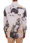 White Marble Effect Print Shirt