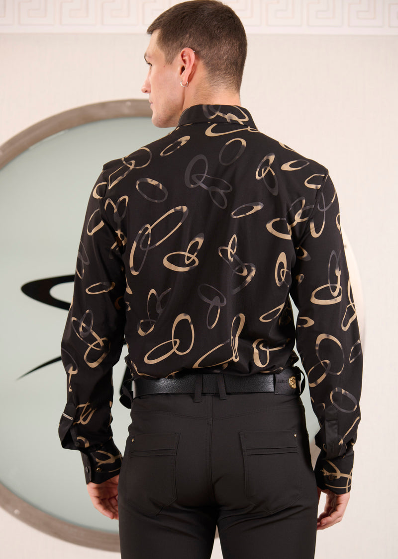 Black Gold Ring Knit Shirt