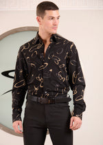 Black Gold Ring Knit Shirt
