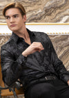 Black Silver Triangle Velvet Shirt