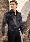 Black Silver Triangle Velvet Shirt