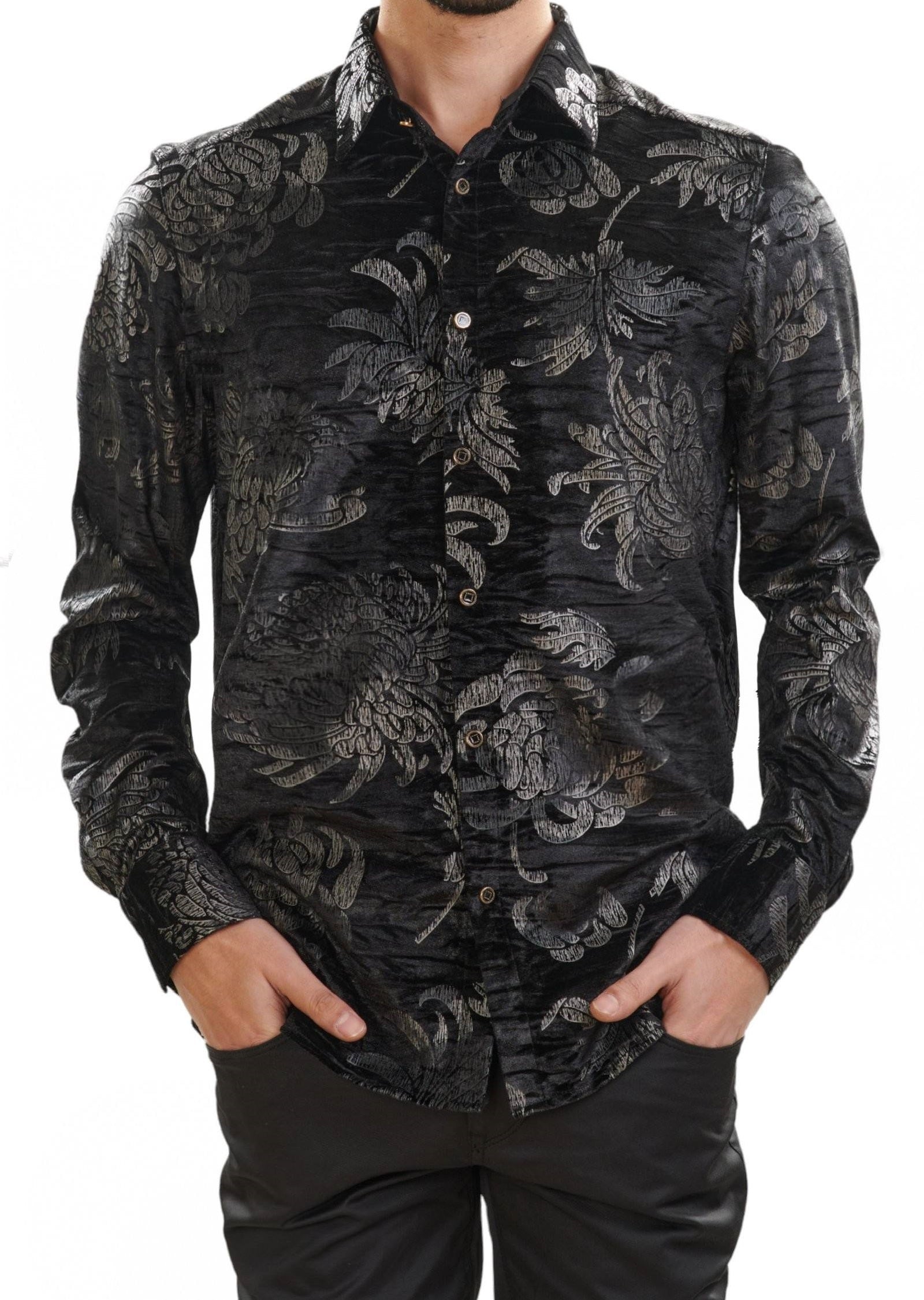 Black Bloom Floral Velvet Shirt – MONDO Menswear